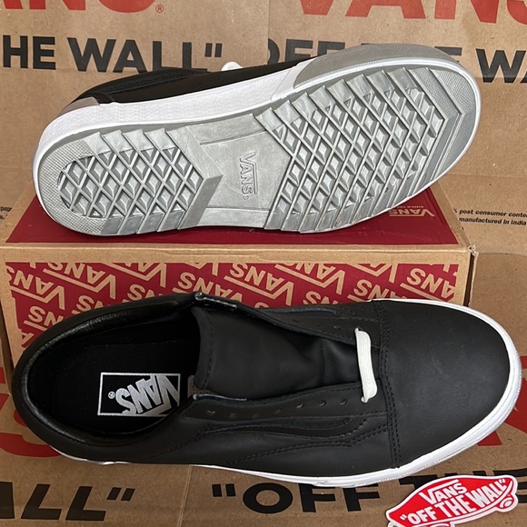 Vans Old Skool Stacked Platforms Shiny Black/True White Men’s - Picture 5 of 16